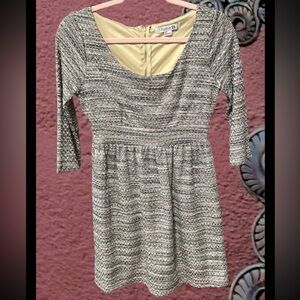 Forever 21 juniors size small mini dress 3/4 sleeves Metallic shimmer taupe rose